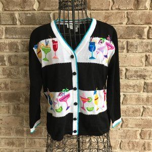 Jack B Quick Cocktails Cardigan Petite Medium VTG